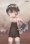  1boy android artist_name cosplay costume_switch facial_mark made_in_abyss male_focus once11h open_mouth regu_(made_in_abyss) riko_(made_in_abyss)_(cosplay) solo 