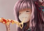  1girl aoyagi_(pixiv32922780) blush cheese eating eyes_closed female food happy kotonoha_akane long_hair pizza smile solo voiceroid 