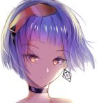  bangs black_choker blue_hair choker commentary earrings english_commentary eyebrows_visible_through_hair eyewear_on_head face fhilippedu girls_frontline goggles highres jewelry looking_at_viewer orange_eyes short_hair simple_background sketch solo white_background zas_m21_(girls_frontline) 