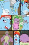  angry anthro anus blush breasts bulge butt caluriri clothing comic crossgender dragon equine female friendship_is_magic horse looking_back male mammal my_little_pony pony rainbow_dash_(mlp) scared shocked smile spike_(mlp) teasing text underwear 