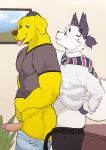  anal anal_penetration bojack_horseman butt canine clothed clothing dog erection eroborus fox kitsune_(ero) male male/male mammal mr._peanutbutter partially_clothed penetration penis 