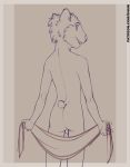  anthro backsack balls bear butt cub hi_res line_art male mammal nude shiuk simple_background solo standing teenager theodore_cooper towel young 