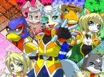  amphibian anthro armor avian beak blue_eyes blue_fur breasts canine character_request clothed clothing falco_lombardi female fox frog fur gloves green_eyes grey_fur group hare hat lagomorph looking_at_viewer male mammal marcus_mccloud masa20washi nintendo open_mouth orange_eyes peppy&#039;s_granddaughter reaching_out scouter slippy&#039;s_son smile star_fox video_games 