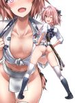  :d ;d ass astolfo_(fate) bangs black_bow black_footwear black_ribbon blush boots bow braid bulge chest clothes_writing collarbone commentary_request eyebrows_visible_through_hair fang fate/apocrypha fate_(series) from_behind front-tie_top full_body fundoshi hair_between_eyes hair_bow hair_intakes hair_over_shoulder hair_ribbon hands_on_hips hands_up head_tilt highres japanese_clothes knee_boots legs_apart long_hair long_sleeves looking_at_viewer looking_back male_focus midriff multicolored_hair multiple_views navel one_eye_closed open_mouth otoko_no_ko outline pink_hair purple_eyes ribbon rope shiny shiny_hair shirt simple_background single_braid smile standing stomach streaked_hair sweat tango_(tn500) thigh_gap thighhighs towel towel_around_neck white_background white_hair white_legwear white_outline white_shirt 
