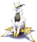  ambiguous_gender arceus black_skin digital_media_(artwork) eyes_closed legendary_pok&eacute;mon nintendo on_ice_(artist) pok&eacute;mon pok&eacute;mon_(species) simple_background sitting solo video_games white_background white_skin 