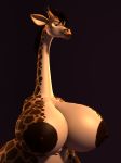  3d_(artwork) anthro anthroanim areola big_breasts breasts digital_media_(artwork) female fur giraffe hair hi_res huge_breasts kenja_giraffe mammal nipples nude simple_background smile standing thick_thighs wide_hips 
