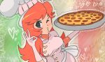  blue_eyes food mona_(warioware) nintendo orange_hair pizza tagme warioware 