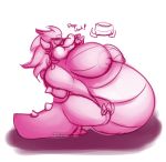  2018 3_toes 4_fingers angry anthro belly big_belly big_breasts bowser breasts butt cake claws collar dessert dialogue digital_drawing_(artwork) digital_media_(artwork) eating english_text fattening female fenake food force_feeding forced gender_transformation ghost hair hi_res horn hyypno inflation invalid_tag jewelry mario_bros naughtygryph nintendo nipples nude open_mouth overweight scalie simple_background sitting spikes spirit text tftg toes transformation video_games weight_gain 