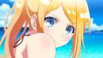  1girl animated animated_gif bikini blonde_hair blue_eyes harukana_receive solo swimsuit 