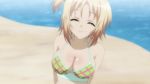  10s 1girl animated animated_gif blonde_hair bouncing_breasts breasts green_eyes kore_wa_zombie_desu_ka? short_hair sparkle swimsuit yoshida_yuki 