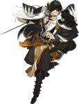  arai_teruko armor black_hair blonde_hair facial_hair full_body hair_over_one_eye hakama japanese_armor japanese_clothes katana kiwame_(touken_ranbu) male_focus multicolored_hair nagasone_kotetsu official_art open_mouth shoulder_armor smile sode solo stubble sword touken_ranbu transparent_background two-tone_hair weapon yellow_eyes 