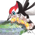  ambiguous_gender arthropod avian bird birdbath blue_eyes cutiefly dragontie feathered_wings feathers feral group insect insect_wings low_res nintendo pikipek pok&eacute;mon pok&eacute;mon_(species) simple_background video_games water white_background wings 
