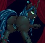  2018 absurd_res aisuroma butt changeling clitoris digital_media_(artwork) dock female feral friendship_is_magic hair hi_res hole_(anatomy) horn long_hair my_little_pony open_mouth pussy queen_chrysalis_(mlp) solo teats tongue tongue_out 