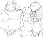  2016 barazoku bear black_and_white blush censored clothed clothing collage duo erection facing_another facing_viewer flaccid frottage human humanoid_penis kemono kissing kotobuki looking_at_another looking_at_viewer male male/male mammal monochrome muscular nude obese overweight partially_clothed penis pilot_goggles precum sex simple_background sketch solo uncut uniform white_background 