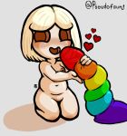 &lt;3 2018 blonde_hair blush breasts candy digital_drawing_(artwork) digital_media_(artwork) duo eden_(tboi) eyeless featureless featureless_crotch female food food_creature freckles gummy_worm hair happy human human_focus humanoid kneeling living_candy mammal navel nipples nude open_mouth petting pseudofaun short_stack simple_background slightly_chubby small_breasts smile the_binding_of_isaac thick_thighs toony video_games worm young 