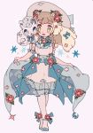  alolan_form alolan_vulpix alternate_costume bad_id bad_twitter_id blonde_hair blue_bow bow braid dress flower gen_1_pokemon green_eyes hair_bow hair_flower hair_ornament hat highres lillie_(pokemon) long_hair on_shoulder open_mouth pokemon pokemon_(creature) pokemon_(game) pokemon_on_shoulder pokemon_sm simple_background standing sun_hat twin_braids white_dress white_hat yukikokoro 