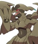  ambiguous_gender black_skin claws digital_media_(artwork) legendary_pok&eacute;mon looking_at_viewer nintendo on_ice_(artist) open_mouth pok&eacute;mon pok&eacute;mon_(species) red_sclera sharp_teeth smile solo standing teeth video_games white_eyes wings zekrom 