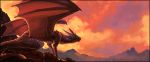  2018 ambiguous_gender chromamancer claws cloud day digital_media_(artwork) dragon feral hi_res horn membranous_wings outside scalie solo western_dragon wings 