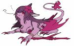  3_fingers alternate_species anthro bikini breasts chest_tuft claws clothed clothing dragon fate/grand_order fate_(series) female fur furred_dragon furrification hair long_hair membranous_wings purple_fur purple_hair red_eyes scathach_(fate) solo swimsuit takatsuki_nato tuft winged_arms wings 