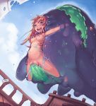  1girl ahegao blonde_hair blue_eyes breasts chrono_(series) chrono_cross faustsketcher jewelry kid_(chrono_cross) monster necklace nude open_mouth penis pussy sex ship stomach_bulge vaginal watercraft 