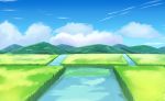  bad_id bad_pixiv_id biako blue_sky cloud cloudy_sky commentary_request day highres mountain mountainous_horizon no_humans original outdoors rice_paddy rural scenery sky water 