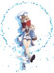  bare_legs bare_shoulders blanc blush book coat dress full_body hair_between_eyes hat heavelle highres holding holding_book long_sleeves looking_at_viewer neptune_(series) reading short_hair solo star starry_background walking white_dress 