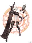  absurdres ass_visible_through_thighs black_gloves black_legwear blindfold breasts cleavage copyright_name feather_trim full_body gloves hairband highres holding holding_sword holding_weapon huge_weapon ji_no katana leotard medium_breasts mole mole_under_mouth nier_(series) nier_automata official_art pod_(nier_automata) puffy_sleeves short_hair simple_background sinoalice sword thighhighs weapon white_background white_hair white_leotard yorha_no._2_type_b 