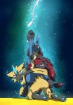  2018 3_toes ambiguous_gender anthro blue_eyes claws enon fur group lucario nintendo pok&eacute;mon pok&eacute;mon_(species) red_eyes toes video_games whiskers zeraora zoroark 