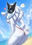  &lt;3 &lt;3_eyes 2018 ? anthro beach bikini breasts burgerkiss butt caprine clothing female hi_res lamb_(lol) league_of_legends looking_at_viewer mammal outside pussy riot_games seaside signature sling_bikini small_breasts solo spread_pussy spreading swimsuit video_games 