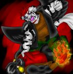  2009 amocin angry anthro clothed clothing digital_media_(artwork) feline fight fire fur hair male mammal matay_(amocin) panther tiger william_beckett 