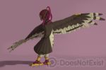  2018 ambiguous_gender anisodactyl ankle_cuffs anthro avian bdsm bird blindfold bondage bound breath brown_feathers dancing digital_media_(artwork) exotic_dancer falconry_hood feathered_wings feathers hawk hi_res hood lief_woodcock nude pink_background rear_view ribbons shackles signature simple_background slave solo sparrowhawk standing tan_feathers theandymac watermark wings yellow_skin 
