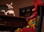  2018 3d_(artwork) animatronic anthro avian big_breasts bird breasts canine chica_(fnaf) chicken clothed clothing dickgirl digital_media_(artwork) duo erection fellatio female five_nights_at_freddy&#039;s five_nights_at_freddy&#039;s_2 fox foxy_(fnaf) group hair intersex machine mammal mangle_(fnaf) mommafrederika nipples nude open_mouth oral penis robot sex smile source_filmmaker under_the_desk video_games 