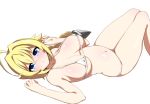  1girl ahoge bikini blazblue blonde_hair blue_eyes braid breasts es_(xblaze) hair_between_eyes hair_ornament huge_ahoge kaname_nagi large_breasts long_hair micro_bikini single_braid swimsuit xblaze xblaze_code:_embryo 