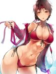  bikini cleavage garakuta kasugano_sakura open_shirt street_fighter swimsuits underboob 