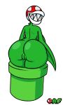  alpha_channel bent_over butt female flora_fauna green_skin looking_back mario_bros nintendo nude oaf pipe piranha_plant plant presenting presenting_hindquarters presenting_pussy pussy simple_background solo tagme transparent_background video_games watermark 
