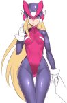  android ass_visible_through_thighs blonde_hair bodystocking bodysuit breasts genderswap genderswap_(mtf) helmet long_hair open_mouth robot rockman rockman_zero skin_tight solo spandex sword thigh_gap ukimukai very_long_hair weapon wide_hips work_in_progress zero_(rockman) 