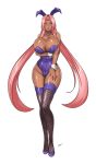  1girl animal_ears breasts bunny_ears cleavage dark_skin devil-v huge_breasts ingrid_(taimanin_asagi) pink_hair taimanin_(series) taimanin_asagi 