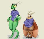  antennae anthro arthropod biped breasts clothed clothing coffeewithdicks compound_eyes duo english_text exoskeleton eyelashes featureless_crotch female female/female front_view insect mandibles mantis moth non-mammal_breasts pseudo_pupils short_stack size_difference sketch slightly_chubby standing text thick_thighs voluptuous wide_hips wings 
