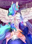  2018 absurd_res anal anthro cutie_mark dialogue dock duo english_text equine feathered_wings feathers friendship_is_magic hair hi_res horse incest intersex kuroran long_hair mammal multicolored_hair my_little_pony pony princess princess_celestia_(mlp) princess_luna_(mlp) royalty sex sibling sister text wings 