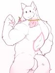  :3 anthro arm_flex barazoku butt flexing kyubey looking_at_viewer male muscular muscular_male nude seintaur simple_background solo white_background 