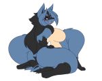  anthro big_breasts big_butt blush breasts butt dart_(dewwydarts) dewwydarts duo faceless_male facesitting female looking_at_viewer looking_back lucario male may_(dewwydarts) nintendo pok&eacute;mon pok&eacute;mon_(species) purple_eyes suggestive video_games 