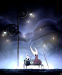  bench firefly hollow_knight hornet_(hollow_knight) protagonist_(hollow_knight) spooky streetlamp tagme weapon 