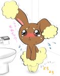  2013 ambiguous_gender anthro blush buneary crying holding_crotch japanese_text lagomorph mammal nintendo omorashi pok&eacute;mon pok&eacute;mon_(species) seiya_mesu solo tears text translated video_games 