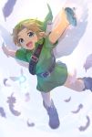  cocolo_(co_co_lo) highres link looking_at_viewer male_focus navi short_hair simple_background smile solo the_legend_of_zelda the_legend_of_zelda:_ocarina_of_time tunic young_link 