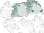  anthro bazz belly breasts clothed clothing feline female leopard mammal matuska mustelid nipples nude otter overweight simple_background solo spots white_background 