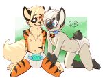  anthro arcanine blep canine cat collar diaper duo eyewear feline glasses male mammal multi_nipple nintendo nipples pok&eacute;mon pok&eacute;mon_(species) pok&eacute;morph roger_the_cat siamese sitting tongue tongue_out video_games 