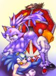  2018 anthro blaze_the_cat boots breasts censored clothing dr._eggman facial_hair feline female footwear fur gag gagged gloves green_eyes hair hedgehog human human_on_anthro ikayaki interspecies looking_pleasured male male/female mammal mostly_nude ponytail purple_fur purple_hair saliva sex smile sonic_(series) sonic_the_hedgehog video_games white_fur yellow_eyes 