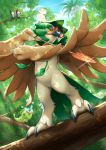  alolan_exeggutor ambiguous_gender anthro arrow branch caterpie decidueye feral kemo_kemono nintendo pikipek pok&eacute;mon pok&eacute;mon_(species) regional_variant solo solo_focus tree video_games 