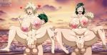  2boys 2girls bakugou_katsuki bakugou_mitsuki boku_no_hero_academia breasts cum midoriya_inko midoriya_izuku multiple_boys multiple_girls nipples penis pussy rtenzo 