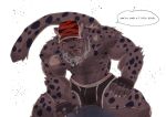  2017 abs anthro black_panther bulge chang52084 clothed clothing feline fur hat male mammal muscular muscular_male nipples panther pecs profanity rubido_(null-ghost) solo spots spotted_fur topless 